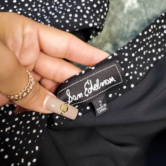 Sam Edelman Enchanted Kiss Polka Dot Black Jumpsuit - Picture 7 of 11